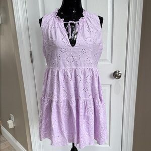 Lavender Eyelet Medium Sleeveless Steve Madden Dress NWT
